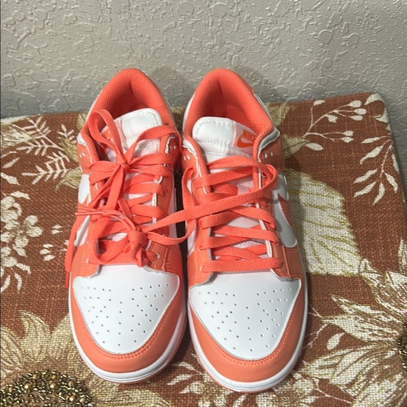 Nike Orange and White Sneakers with Perforated Design - Picture 1 of 5